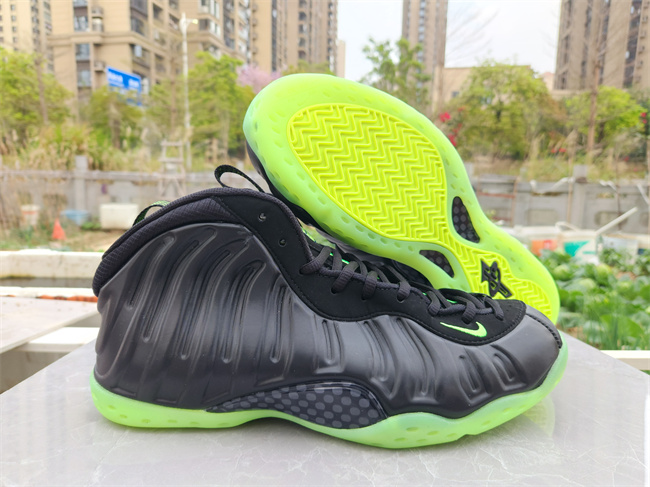 Men's Air Foamposite Pro Black/Green Shoes 013